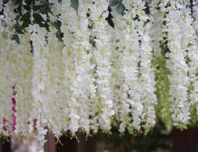 img 3 attached to 6Pcs White Artificial Wisteria Hanging Garland For Wedding Party Home Garden Outdoor Ceremony Floral Decor - 3.18 Feet