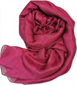 img 4 attached to Luxurious Solid Color Silk Feel Long Scarves By Shanlin