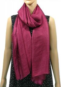 img 3 attached to Luxurious Solid Color Silk Feel Long Scarves By Shanlin
