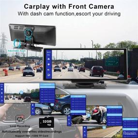 img 3 attached to 🚗 Ultimate Car Receiver: Wireless Touchscreen with Carplay/Android Auto, Dash Cam, Backup Camera, 9.3'' HD Player, Bluetooth, FM AUX TF Card - Easy Install