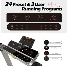 img 1 attached to ADVENOR Motorized Treadmill: 3.0 HP, 300 Lb Weight Capacity, 24 Preset Programs & Portable - Perfect For Indoor Fitness!