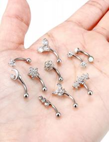 img 1 attached to Stylish Eyebrow Jewelry Collection - Eyebrow Rings, Rook Earrings, & More For Women - Perfect For Daith And Vertical Labret Piercings