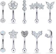 stylish eyebrow jewelry collection - eyebrow rings, rook earrings, & more for women - perfect for daith and vertical labret piercings logo