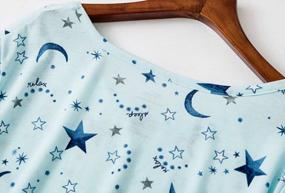 img 1 attached to Женская хлопковая ночная рубашка для сна: PNAEONG Рубашка с короткими рукавами Повседневная рубашка для сна с принтом
