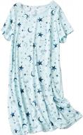 women's cotton nightgown sleepwear: pnaeong short sleeves shirt casual print sleepdress logo