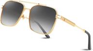 ретро квадратные солнцезащитные очки-авиаторы для мужчин и женщин | feisedy vintage 70s пилотные оттенки b2845 логотип