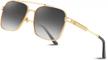 retro square aviator sunglasses for men & women | feisedy vintage 70s pilot shades b2845 logo