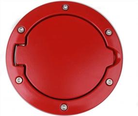 img 3 attached to HOZAN Red Gas Fuel Door Cap Cover For Jeep Wrangler JK & JK Unlimited 2007-2017 Sport Rubicon Sahara
