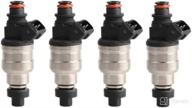 ⛽️ high-performance mostplus fuel injectors for honda b16 b18 b20 b16a2 d15 d16 d18 f22 h22 - set of 4 (80lb) with clips логотип