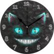 silent non-ticking round wall clock with evil cat animal design, perfect for home décor in kitchen, bedroom, living room, office or classroom logo