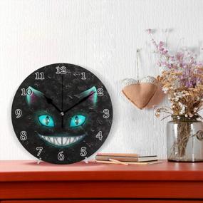img 3 attached to Silent Non-Ticking Round Wall Clock With Evil Cat Animal Design, Perfect For Home Décor In Kitchen, Bedroom, Living Room, Office Or Classroom