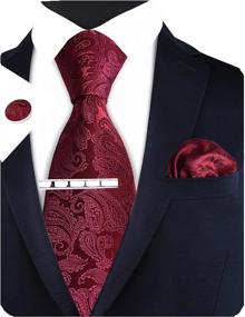 img 3 attached to 👔 GUSLESON Burgundy Fashion Necktie Cufflinks: Enhancing Men's Style with Classy Accessories for Ties, Cummerbunds & Pocket Squares