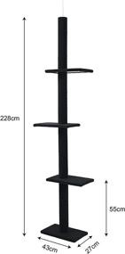 img 2 attached to 🐱 Premium Dark Chocolate Cat Craft Three-Tier Cat Tree: Adjustable, Floor-to-Ceiling Multi-Level Cat Tower, Ideal for Climbing or Sleeping - Fits 7.5-9 Feet Ceiling Heights (1 Count)