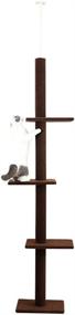 img 4 attached to 🐱 Premium Dark Chocolate Cat Craft Three-Tier Cat Tree: Adjustable, Floor-to-Ceiling Multi-Level Cat Tower, Ideal for Climbing or Sleeping - Fits 7.5-9 Feet Ceiling Heights (1 Count)