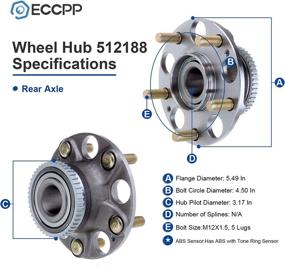 img 2 attached to ECCPP 512188 Rear Wheel Hub and Bearing Assembly Replacement for 2003-2008 Acura TL Honda Accord - ABS, 5 Lugs, 1 Piece