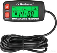 🔧 runleader digital maintenance tach hour meter gauge - rpm alert, backlight display, battery replaceable | small gas engine tool for garden tractor motorcycle generator snowmobile chainsaw marine логотип