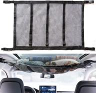 🚗 stay organized on the go with nimlland car ceiling storage net - adjustable d-buckle for secure storage, webbing velcro car ceiling cargo net for easy access, double-layer net for clothing, toys, and sundries (full mesh) логотип