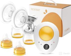 img 4 attached to 🤱 HOFISH Electric Double Breast Pump - Quiet & Pain-Free Breastfeeding Pump with 3 Modes & 9 Levels, Night Light, 28mm Flange - 8001D