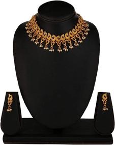img 1 attached to Efulgenz Bollywood Traditional Necklace Earrings Women's Jewelry via Jewelry Sets
