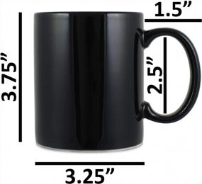 img 2 attached to Set Of 4 Large-Handled Black Ceramic Coffee Mugs With 11Oz Capacity By Serami Classic