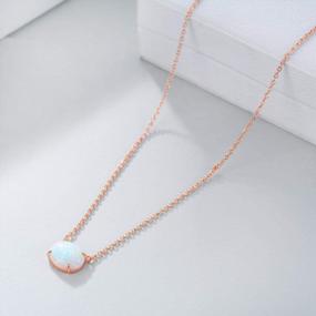 img 2 attached to Stunning Opal Choker Necklaces In Sterling Silver - Perfect Gift For Her On Birthday Or Valentine'S Day