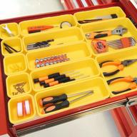organize your workspace with the 42 pack yellow tool box organizer for hardware, parts, and small tools - rolling tool chest cart cabinet and workbench desk drawer organization and storage logo