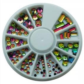 img 2 attached to Add Sparkle To Your Nail Art With EnForten'S 120Pcs Multicolor Glitter Rhinestones!