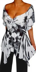 img 3 attached to Flattering And Fashionable: Funfash Plus Size Slimming Blouse With Empire Waist And Short Sleeves