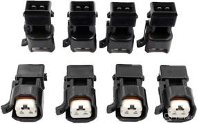 img 2 attached to 🔌 AUTOKAY 8pcs Fuel Injector Adapter Kit: EV1 to USCAR EV6 &amp; EV14 Conversion for Chevy LS1 LS2 LS3 Engines