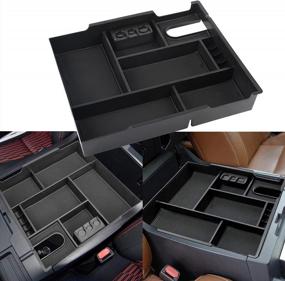 img 4 attached to Tundra 2014-2021 ABS Black Center Console Organizer Tray Armrest Secondary Storage Box Compatible Accessories
