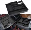 tundra 2014-2021 abs black center console organizer tray armrest secondary storage box compatible accessories logo