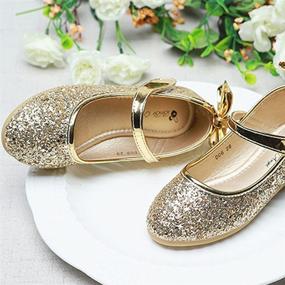 img 2 attached to YIBLBOX Glitter Ballerina Princess Wedding Girls' Shoes and Flats