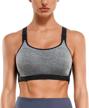 women's high impact padded sports bra, rolewpy racerback workout bra with front adjustable wireless support tops logo