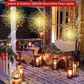 img 2 attached to Fairy Christmas String Lights 225 LED 8 Modes Dimmable With Remote Control, Waterproof Hanging Starburst Decorations For Xmas Home Patio Indoor Outdoor