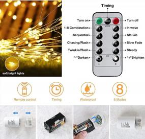 img 1 attached to Fairy Christmas String Lights 225 LED 8 Modes Dimmable With Remote Control, Waterproof Hanging Starburst Decorations For Xmas Home Patio Indoor Outdoor