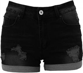 img 1 attached to Ripped Hole Mid-Waist Denim Shorts For Women - Juniors Short Jeans By Tulucky