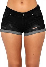 img 4 attached to Ripped Hole Mid-Waist Denim Shorts For Women - Juniors Short Jeans By Tulucky