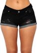 ripped hole mid-waist denim shorts for women - juniors short jeans by tulucky logo