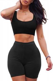img 4 attached to Stylish Women'S Bodycon Crop Top And Shorts Set For Clubwear And Nightlife