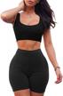 stylish women's bodycon crop top and shorts set for clubwear and nightlife logo