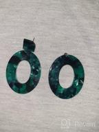 картинка 1 прикреплена к отзыву 16 пар бохемских сережек из акрила, ратана и смолы для 🌿 женщин и девочек - висячие листочки, пятнистые кольца и ювелирные изделия в подарок от Samantha Maldonado