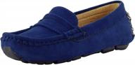 ppxid kids' suede leather slip-on loafers: comfortable moccasin shoes for casual wear, boating, and uniform dressing логотип