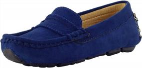 img 4 attached to PPXID Kids' Suede Leather Slip-On Loafers: Comfortable Moccasin Shoes For Casual Wear, Boating, And Uniform Dressing