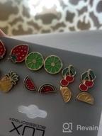 img 1 attached to Lux Accessories Women's Enamel Tropical Fruit Multiple Stud Earrings Set - Pack of 6 review by Rudolph Mceachern