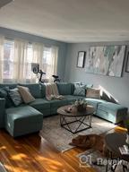 img 1 attached to HONBAY Oversized U Shaped Convertible Sectional Sofa With Reversible Chaise, Aqua Blue Modular Couch With Ottomans For Comfortable Living review by Jay Meza