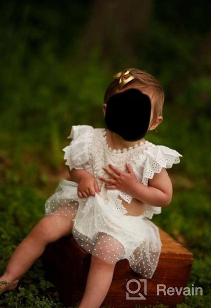 img 1 attached to 🦋 Kayotuas Newborn Baby Girls Butterfly Sleeve Romper Dress, Ruffle Lace Bodysuit Tutu Jumpsuit for Princess Outfit review by Gabe Ries