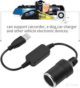 img 2 attached to 🔌 Zerone USB Port to 12V Car Cigarette Lighter Socket Female Converter Adapter Cord - Ideal for Driving Recorder, Electronic Dog, Car Charger