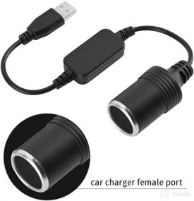 img 1 attached to 🔌 Zerone USB Port to 12V Car Cigarette Lighter Socket Female Converter Adapter Cord - Ideal for Driving Recorder, Electronic Dog, Car Charger