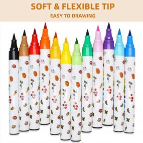 img 1 attached to Lebze Washable Markers For Kids Ages 2-4 Years, 12 Colors Toddler Markers For Coloring Books, Safe Non Toxic Art School Supplies For Boys & Girls Flower Monaco