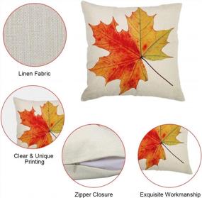 img 1 attached to Set Of 4 Fall Pillow Covers, Decorative Pillow Cases With Autumn Maple Leaves Design, Linen 18"X18" Pillowcases For Couch, Sofa, Bed And Car, Perfect For Fall Decorations